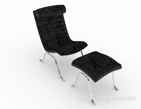 现代居家黑色休闲椅3d模型下载