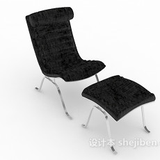 现代居家黑色休闲椅3d模型下载