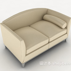 浅色居家双人沙发3d模型下载