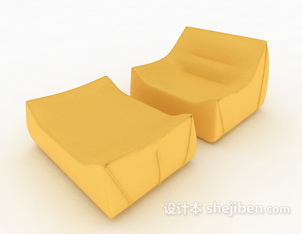 黄色现代简约休闲椅