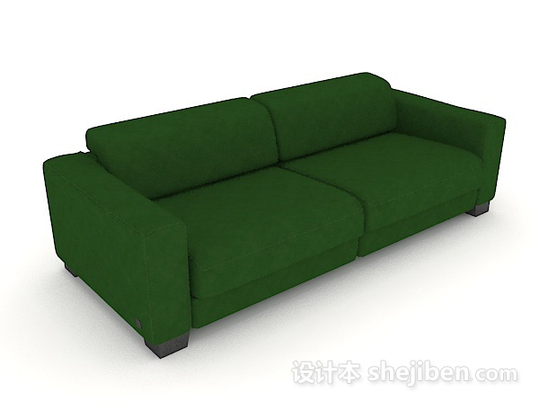 绿色双人沙发3d模型下载