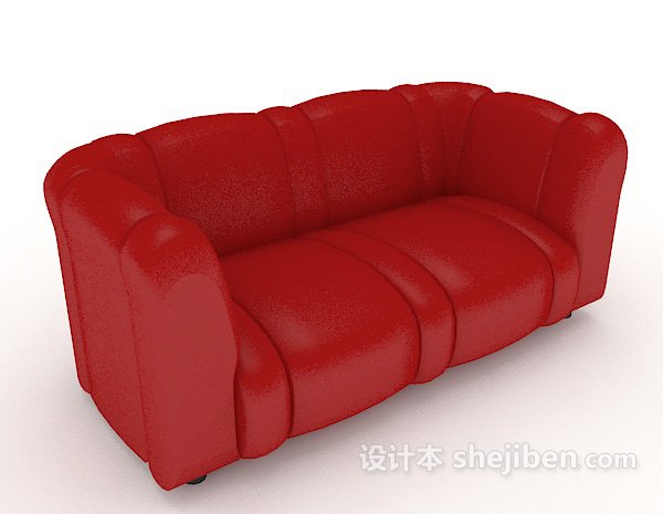 红色休闲双人沙发
