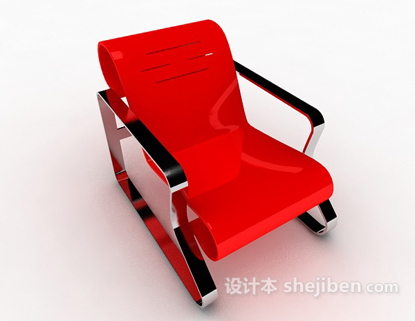 现代风格红色简单休闲椅3d模型下载