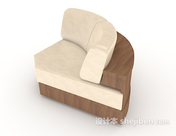 设计本个性木质简约单人沙发3d模型下载