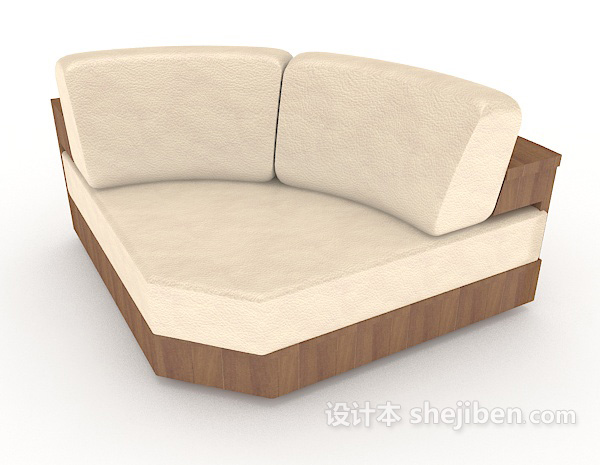 现代风格个性木质简约单人沙发3d模型下载
