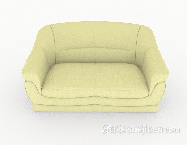 现代风格浅绿色简约双人沙发3d模型下载