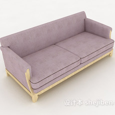 粉紫色双人沙发3d模型下载