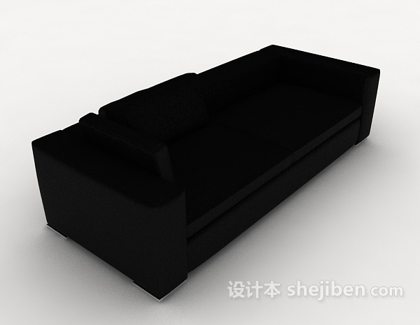 黑色现代简约双人沙发3d模型下载