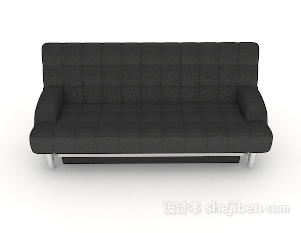 现代风格黑色休闲双人沙发3d模型下载