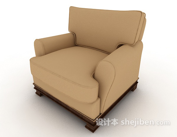 免费欧式家居单人沙发3d模型下载
