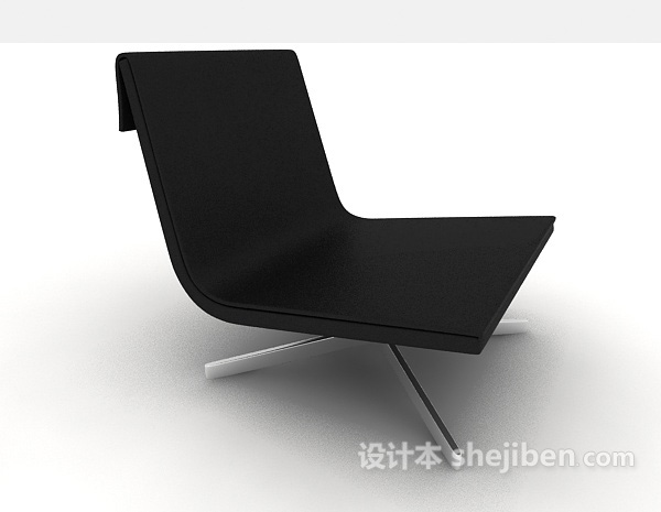 免费简单黑色休闲椅子3d模型下载