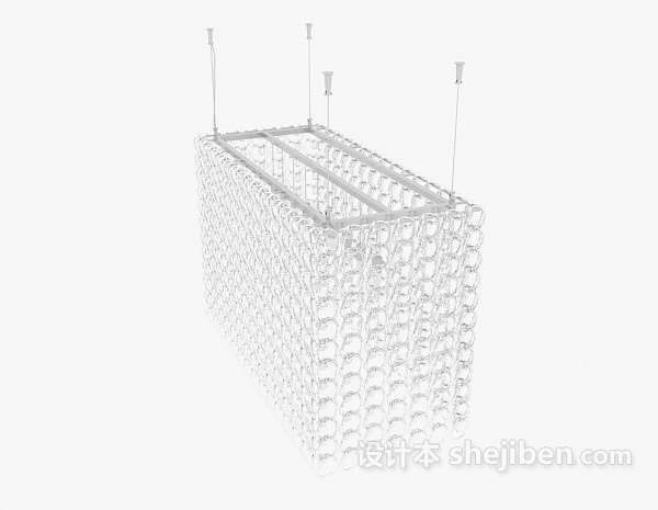 设计本长方形玻璃吊灯3d模型下载