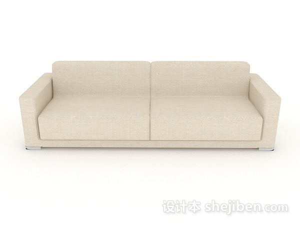 现代风格家居米白色简约双人沙发3d模型下载