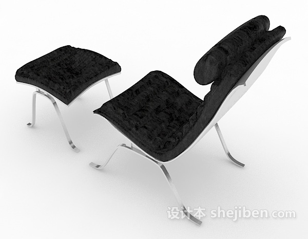 设计本现代居家黑色休闲椅3d模型下载