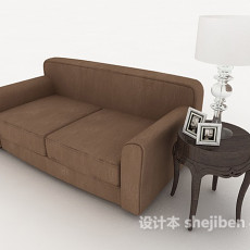 简单欧式双人沙发3d模型下载