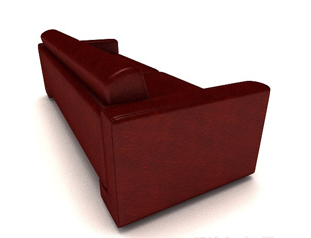 设计本红色现代双人沙发3d模型下载