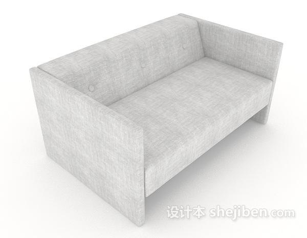灰色常见多人沙发3d模型下载