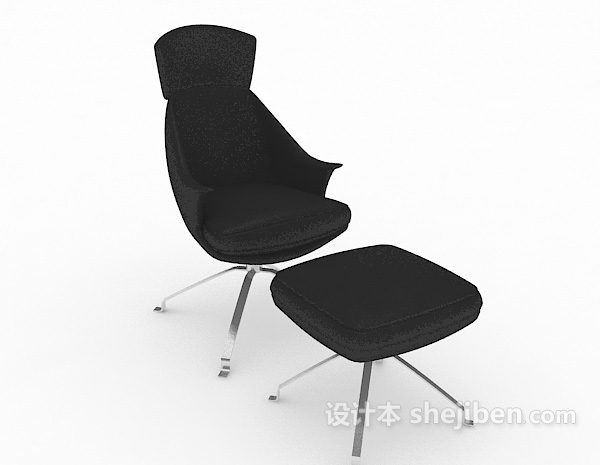 黑色单人休闲椅3d模型下载