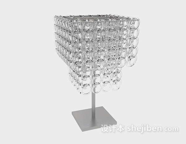 设计本居家水晶台灯3d模型下载