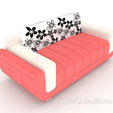 可爱粉色沙发3d模型下载