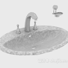 石材洗手盆3d模型下载