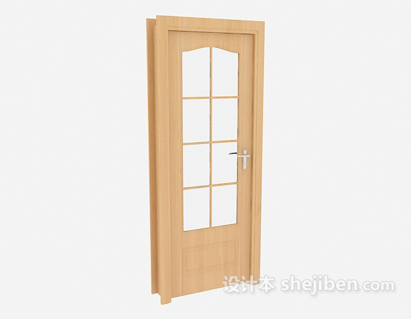现代风格简单家居浴室门3d模型下载