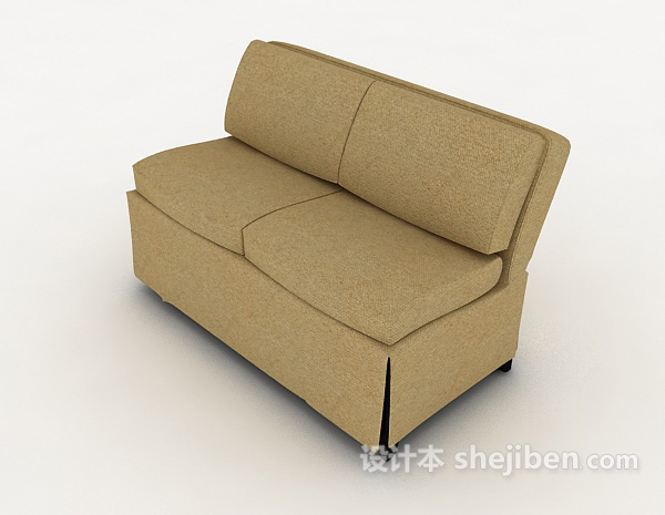 棕色休闲双人沙发3d模型下载