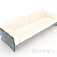 双人浅色沙发3d模型下载