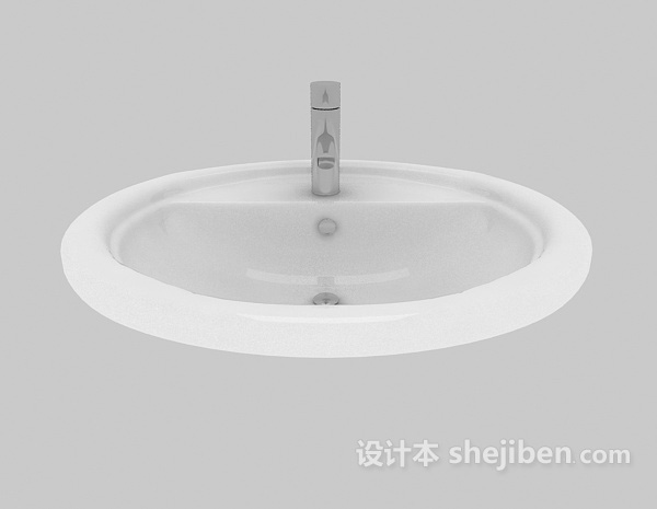 现代风格白色洗面盆3d模型下载