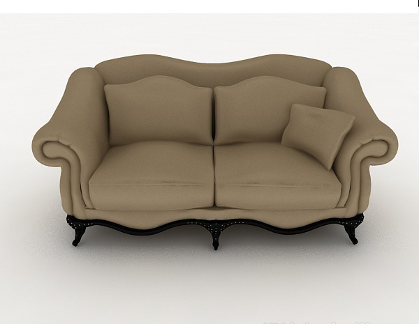 欧式风格欧式简约双人沙发3d模型下载