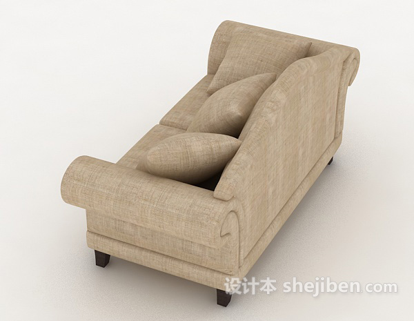 设计本简约耐看双人沙发3d模型下载