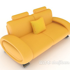黄色简单沙发3d模型下载