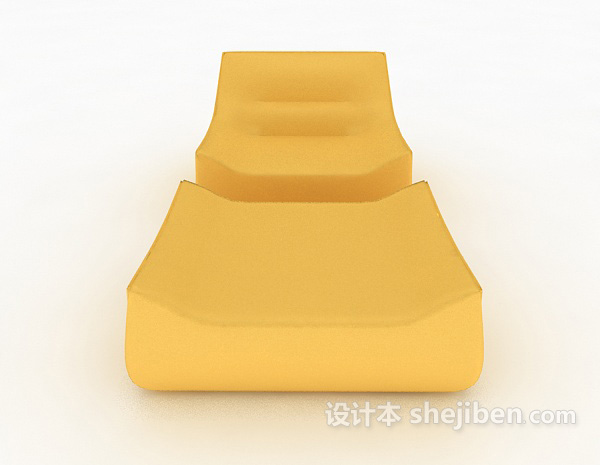 现代风格黄色现代简约休闲椅3d模型下载