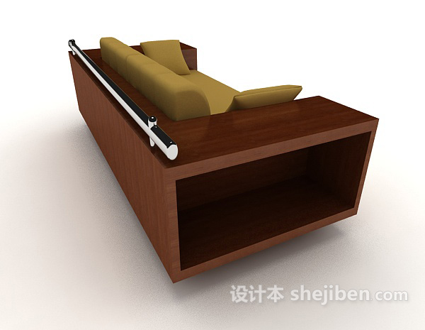 设计本新中式系多人沙发3d模型下载