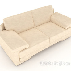 家居米白色双人沙发3d模型下载
