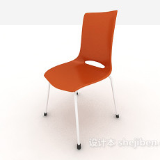 橙色休闲椅子3d模型下载