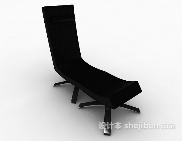 免费黑色简单休闲椅3d模型下载