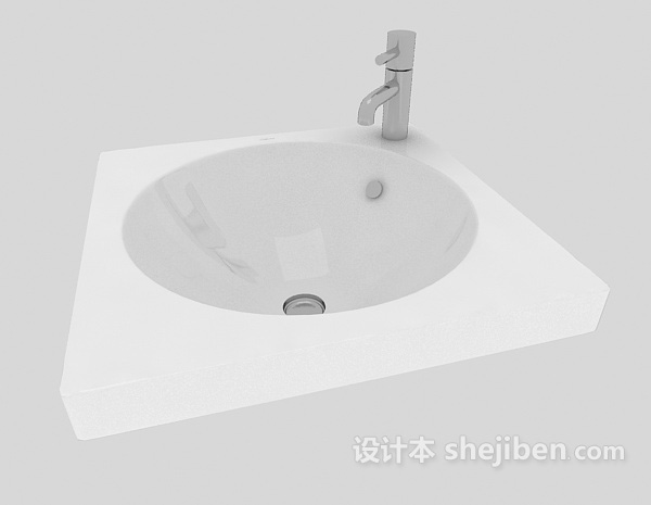 免费简单洗手盆3d模型下载