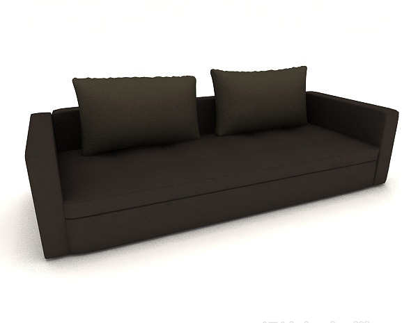 免费简单灰色系双人沙发3d模型下载