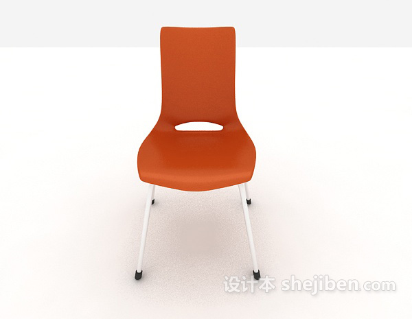 现代风格橙色休闲椅子3d模型下载