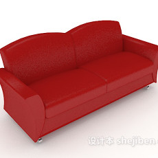 大红色双人沙发3d模型下载
