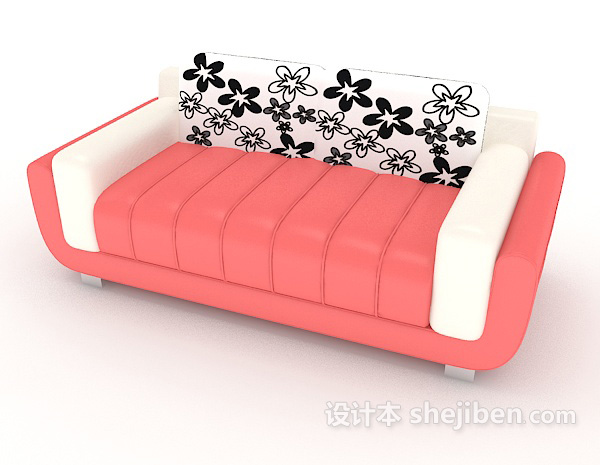 免费可爱粉色沙发3d模型下载