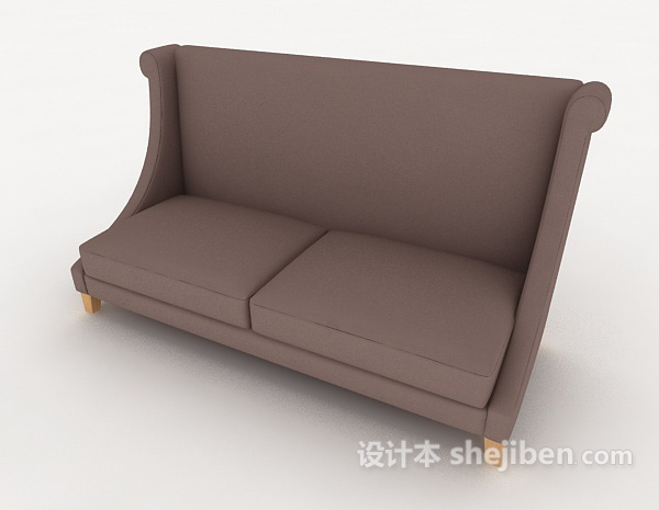 免费简单居家双人沙发3d模型下载