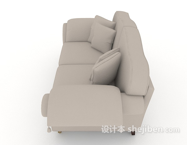 设计本欧式休闲简约灰色双人沙发3d模型下载