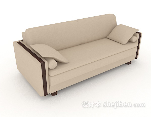 灰棕色双人沙发3d模型下载