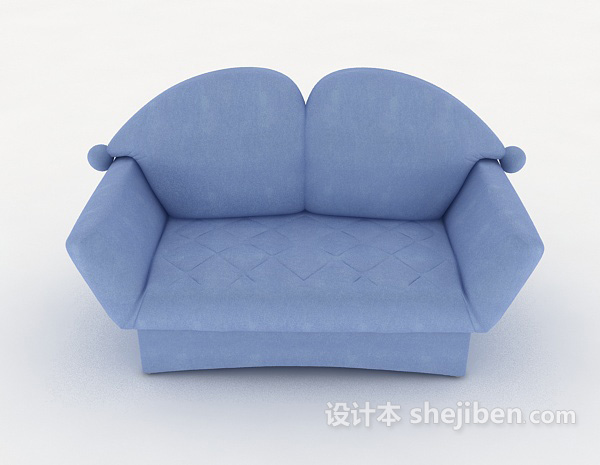 现代风格浅蓝色双人沙发3d模型下载