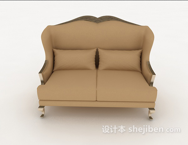 欧式风格欧式靠背双人沙发3d模型下载