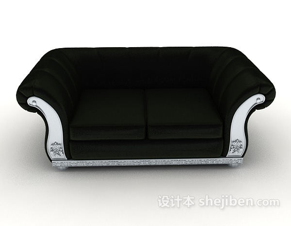 现代风格深绿色双人沙发3d模型下载