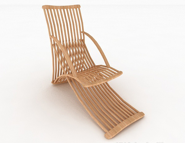 免费实木沙滩休闲椅3d模型下载