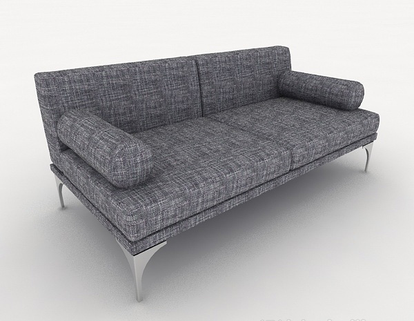 麻布双人沙发3d模型下载